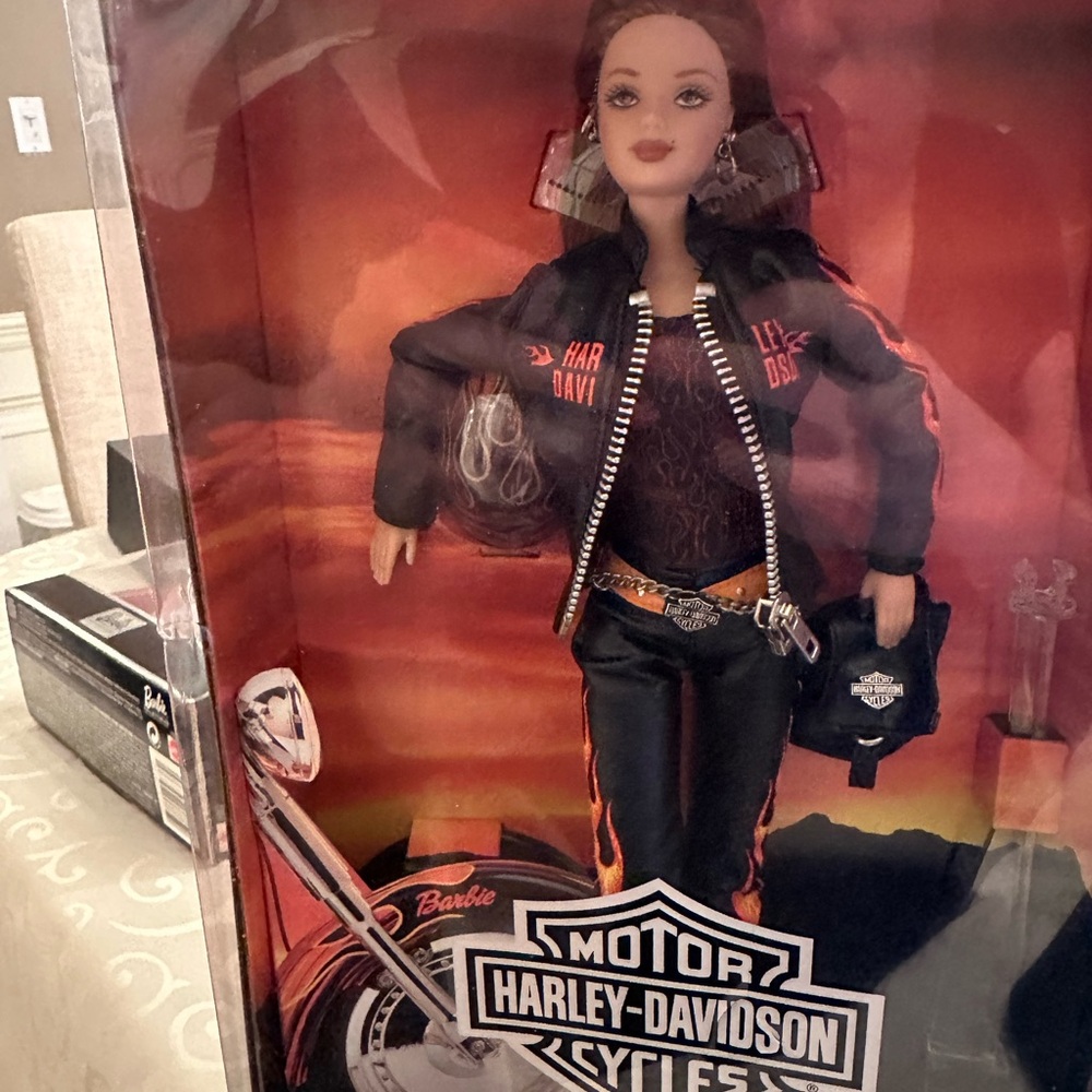 Harley-Davidson Barbie Doll with Motorcycle cut-out